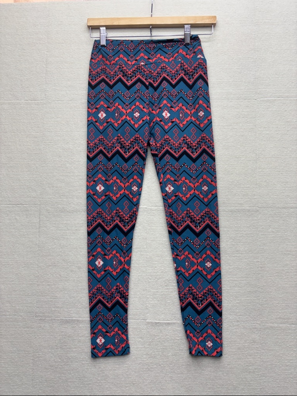 Lularoe | OS Teal and Coral Aztec Print Leggings